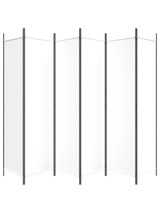 Kambario pertvara, 6 dalių, baltos spalvos, 300x200cm, audinys