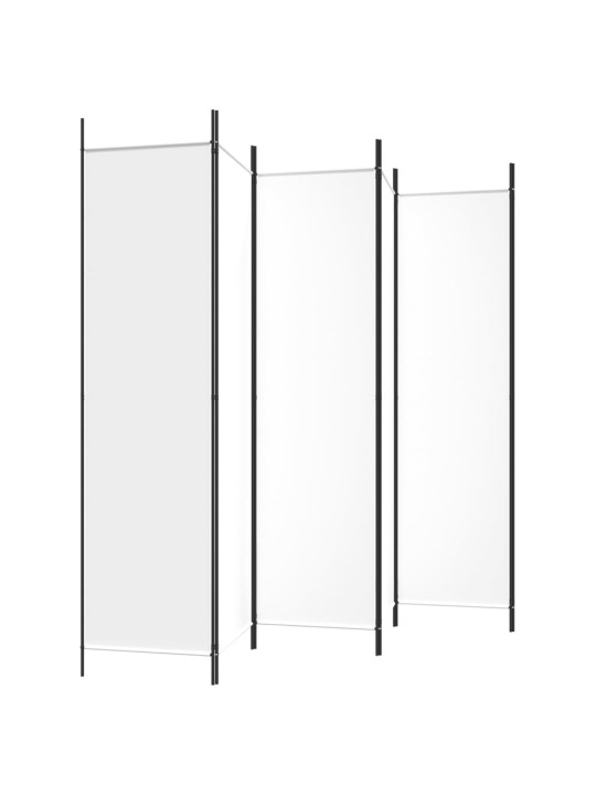 Kambario pertvara, 6 dalių, baltos spalvos, 300x200cm, audinys
