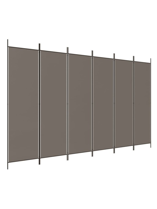 Kambario pertvara, 6 dalių, antracito, 300x200cm, audinys