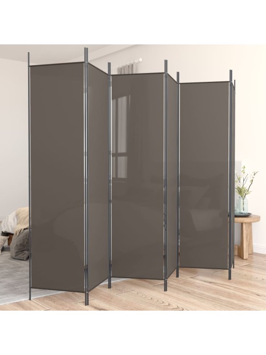 Kambario pertvara, 6 dalių, antracito, 300x200cm, audinys