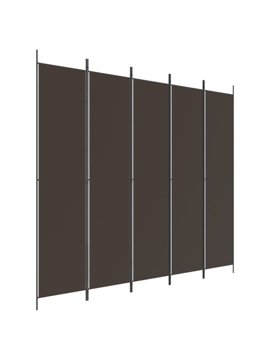 Kambario pertvara, 5 dalių, rudos spalvos, 250x220cm, audinys
