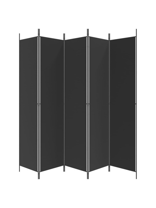 Kambario pertvara, 5 dalių, juodos spalvos, 250x220cm, audinys