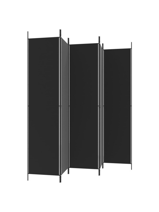 Kambario pertvara, 5 dalių, juodos spalvos, 250x220cm, audinys
