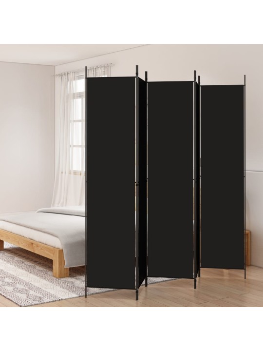 Kambario pertvara, 5 dalių, juodos spalvos, 250x220cm, audinys