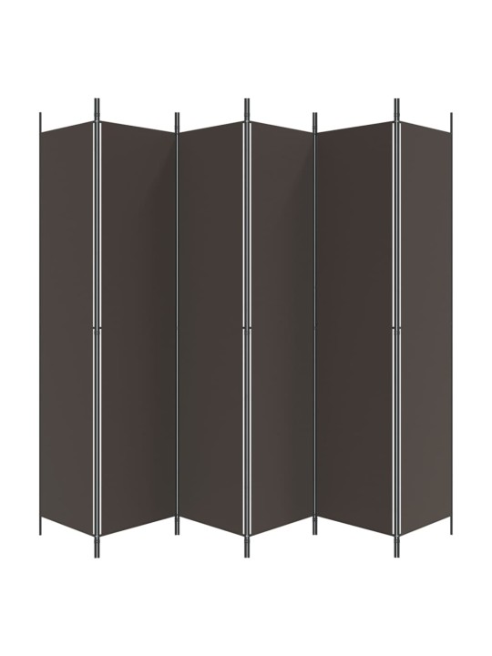 Kambario pertvara, 6 dalių, rudos spalvos, 300x220cm, audinys