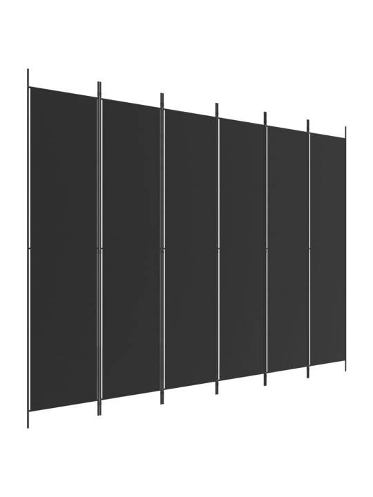 Kambario pertvara, 6 dalių, juodos spalvos, 300x220cm, audinys