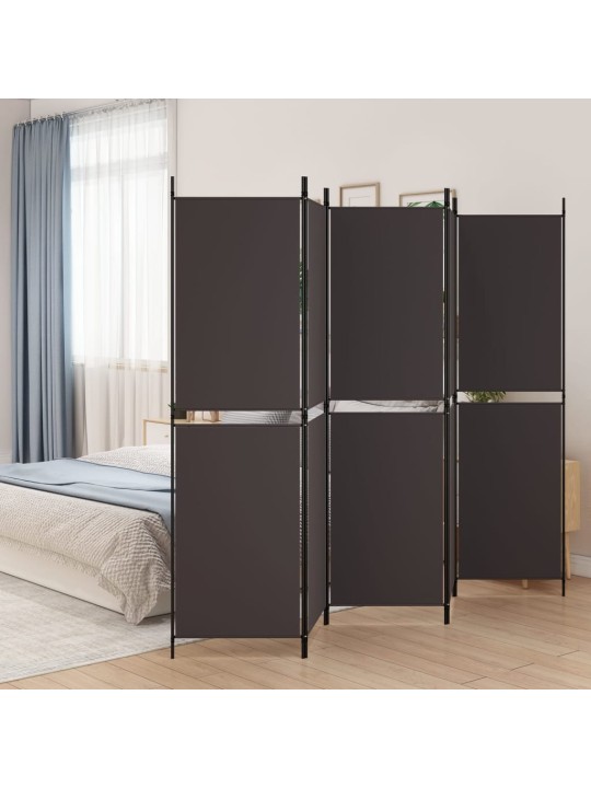 Kambario pertvara, 5 dalių, rudos spalvos, 250x180cm, audinys