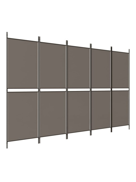 Kambario pertvara, 5 dalių, antracito, 250x180cm, audinys