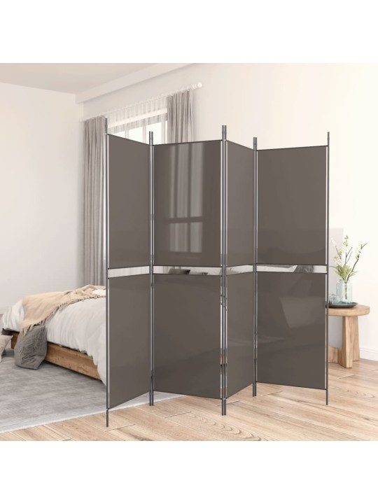 Kambario pertvara, 5 dalių, antracito, 250x180cm, audinys