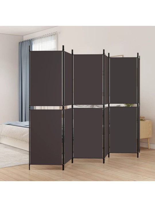 Kambario pertvara, 6 dalių, rudos spalvos, 300x180cm, audinys