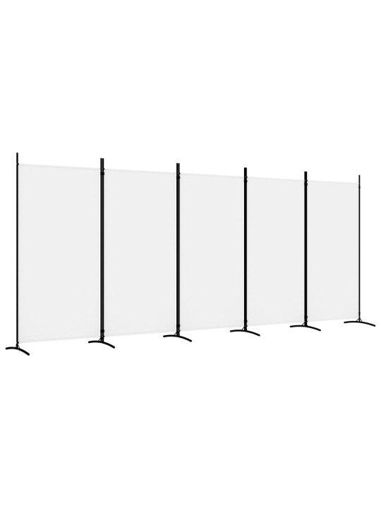 Kambario pertvara, 5 dalių, baltos spalvos, 433x180cm, audinys