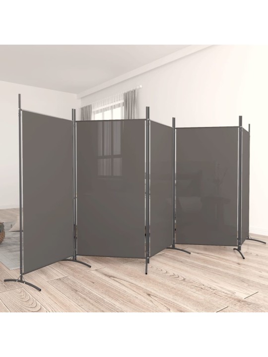 Kambario pertvara, 5 dalių, antracito, 433x180cm, audinys