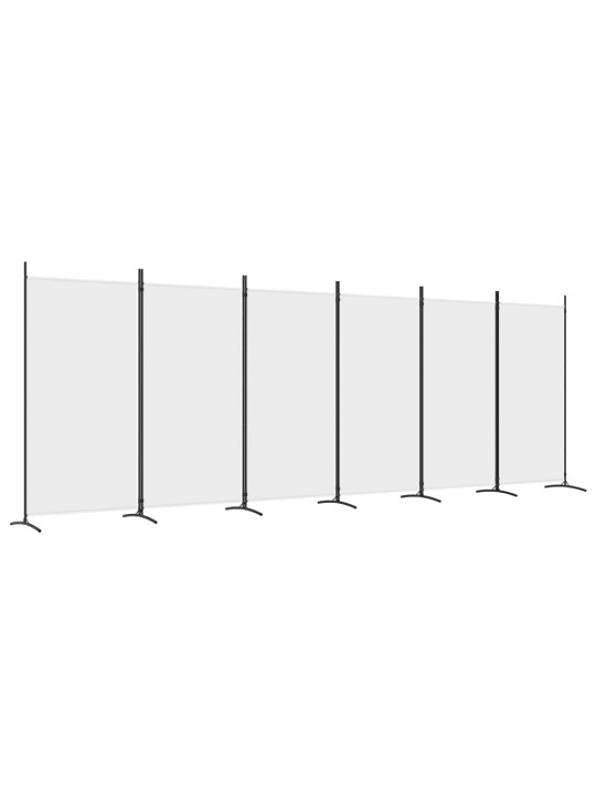 Kambario pertvara, 6 dalių, baltos spalvos, 520x180cm, audinys