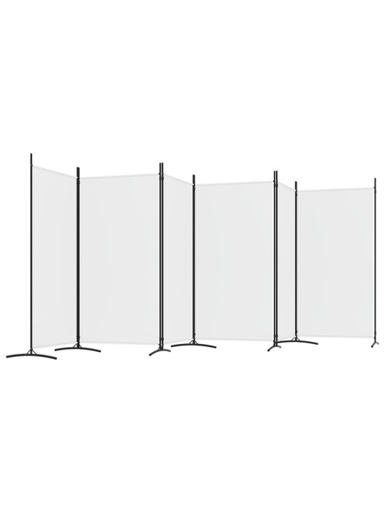 Kambario pertvara, 6 dalių, baltos spalvos, 520x180cm, audinys