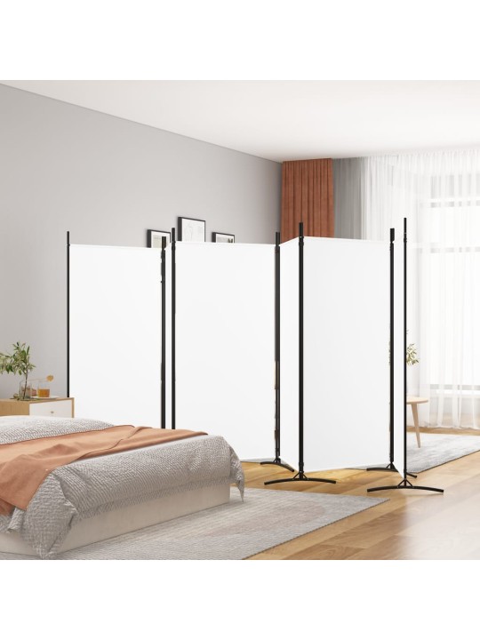 Kambario pertvara, 6 dalių, baltos spalvos, 520x180cm, audinys