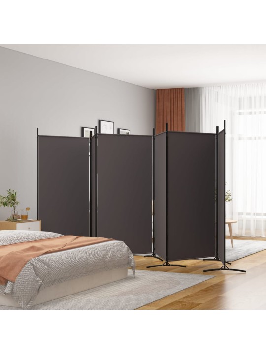 Kambario pertvara, 6 dalių, rudos spalvos, 520x180cm, audinys