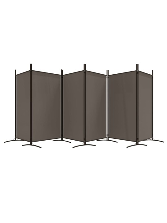 Kambario pertvara, 6 dalių, antracito, 520x180cm, audinys