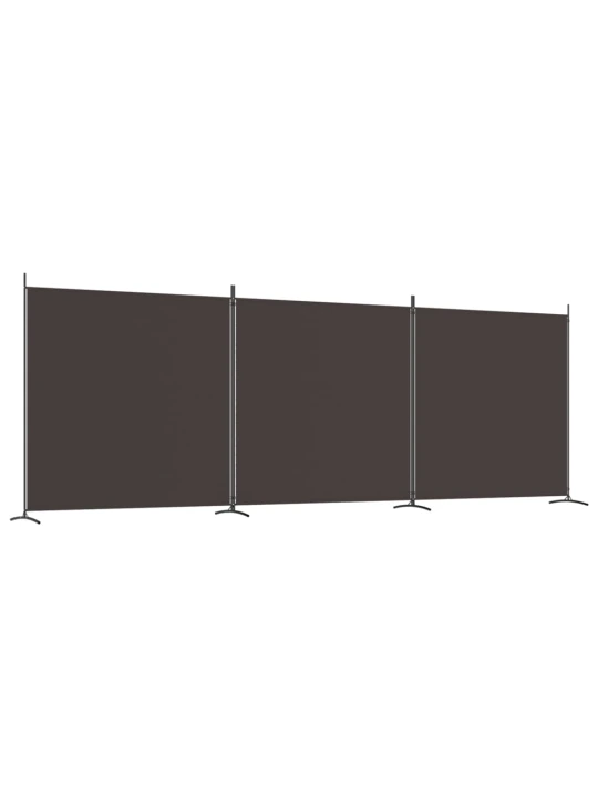Kambario pertvara, 3 dalių, rudos spalvos, 525x180cm, audinys