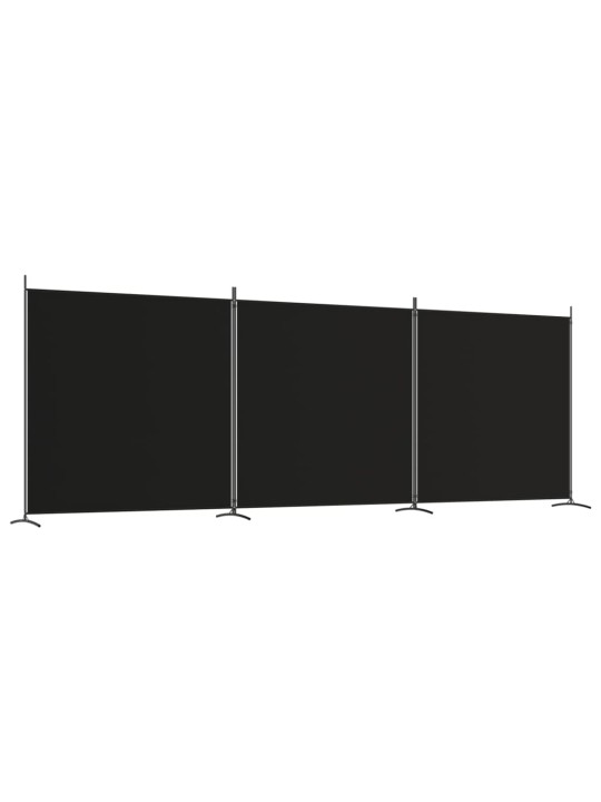 Kambario pertvara, 3 dalių, juodos spalvos, 525x180cm, audinys