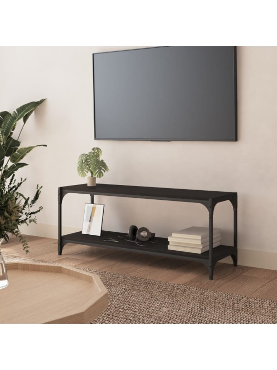 Televizoriaus spintelė, juoda, 100x33x41cm, mediena ir plienas
