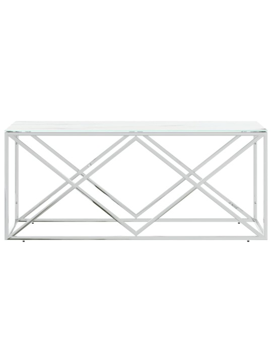 Kavos staliukas, 110x45x45cm, nerūdijantis plienas ir stiklas