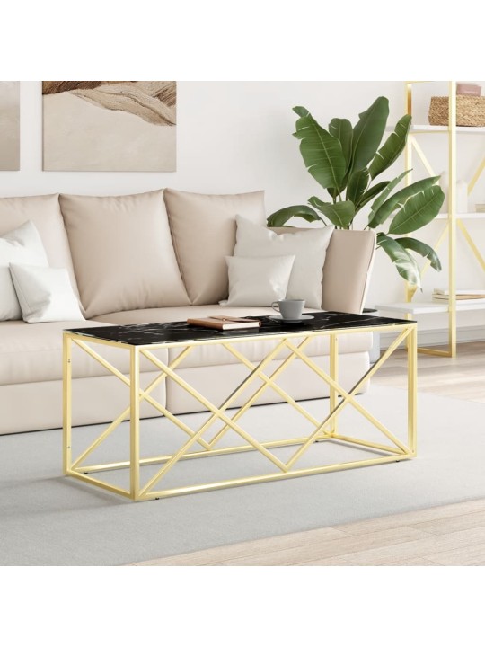 Kavos staliukas, 110x45x45cm, nerūdijantis plienas ir stiklas