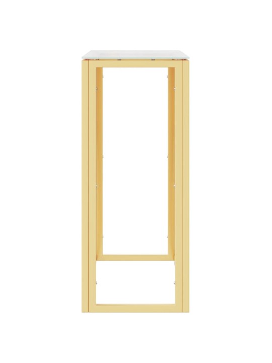 Konsolinis staliukas, auksinis, 70x30x70cm, plienas ir stiklas