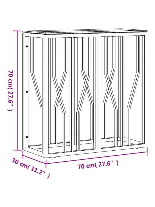 Konsolinis staliukas, auksinis, 70x30x70cm, plienas ir stiklas