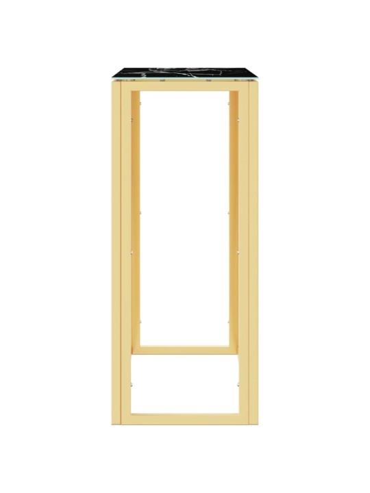 Konsolinis staliukas, auksinis, 70x30x70cm, plienas ir stiklas
