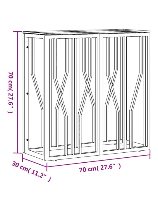 Konsolinis staliukas, auksinis, 70x30x70cm, plienas ir stiklas
