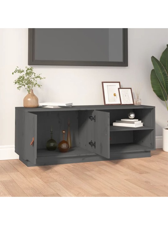 Televizoriaus spintelė, pilka, 105x34x40cm, pušies masyvas