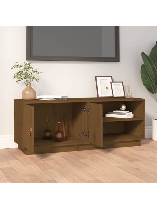 Televizoriaus spintelė, medaus ruda, 105x34x40cm, pušis