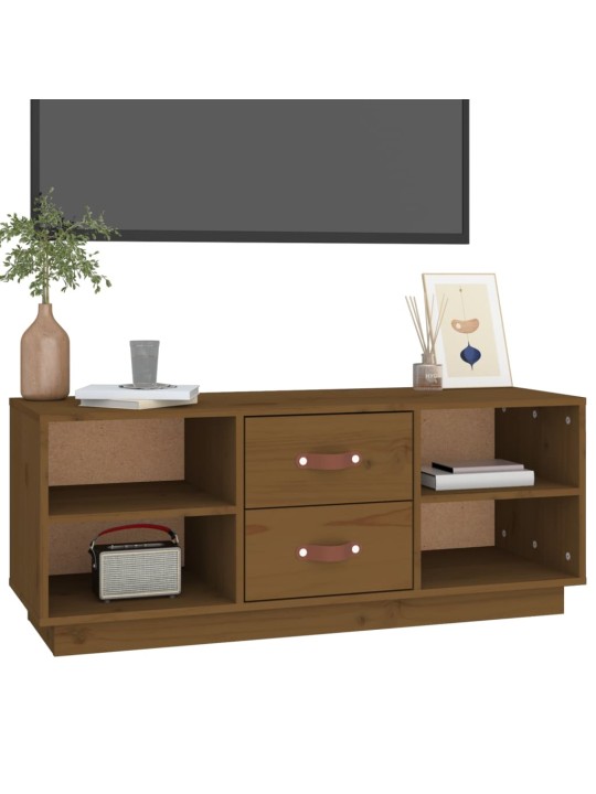 Televizoriaus spintelė, medaus ruda, 100x34x40cm, pušis
