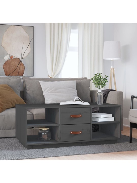 Kavos staliukas, pilkas, 100x50x41cm, pušies medienos masyvas