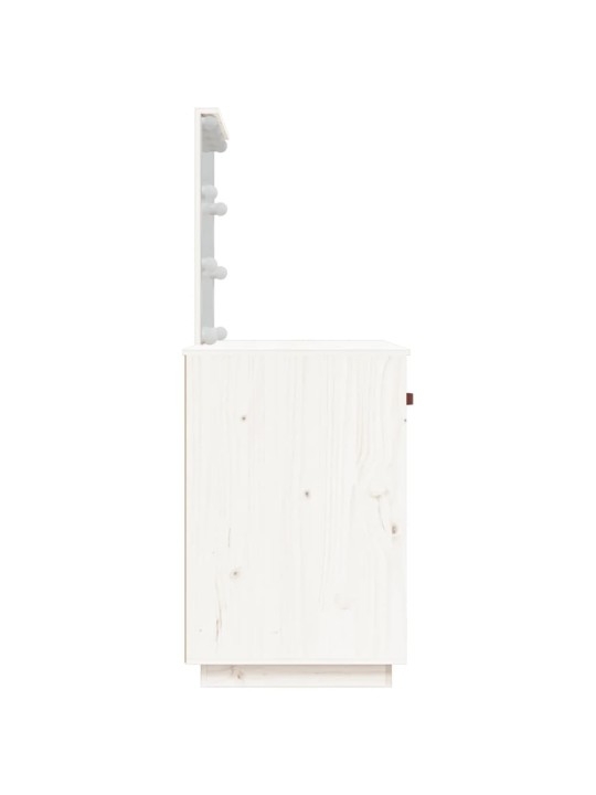 Kosmetinis staliukas su LED, baltas, 95x50x133,5cm, pušis