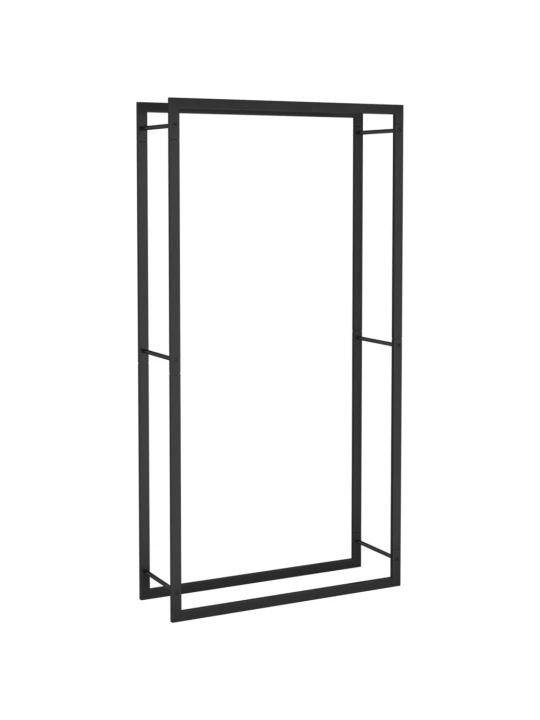 Stovas malkoms, matinės juodos spalvos, 80x28x154cm, plienas