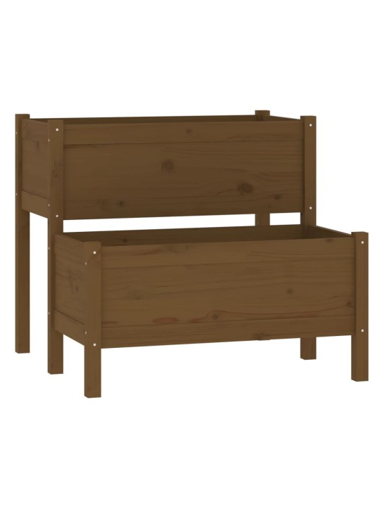 Lovelis, medaus rudas, 84,5x84x75cm, pušies medienos masyvas