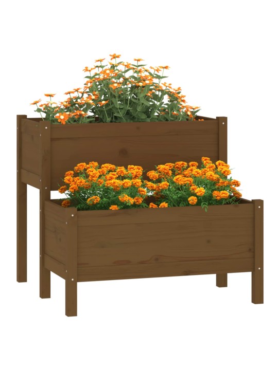 Lovelis, medaus rudas, 84,5x84x75cm, pušies medienos masyvas