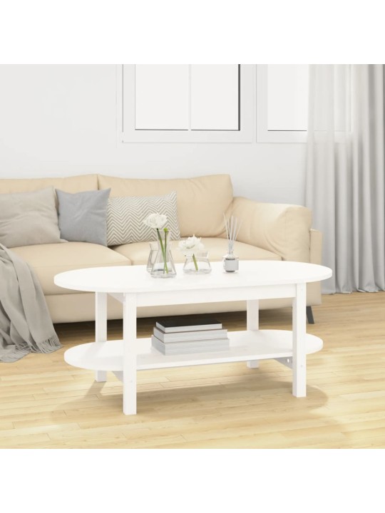 Kavos staliukas, baltas, 110x55x45cm, pušies medienos masyvas
