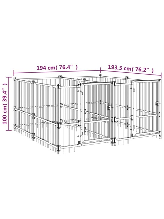 Lauko voljeras šunims, plienas, 3,75m²