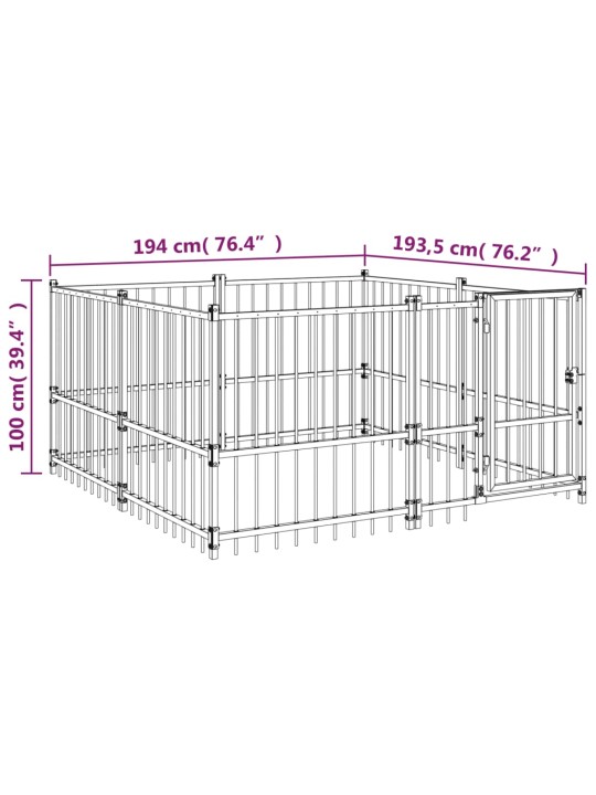 Lauko voljeras šunims, plienas, 3,75m²
