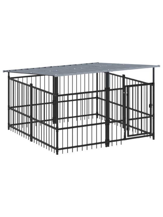 Lauko voljeras šunims su stogu, plienas, 3,75m²