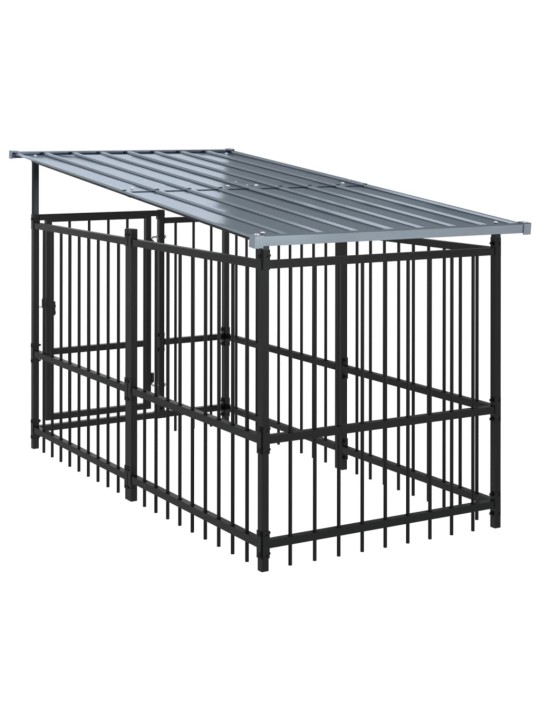 Lauko voljeras šunims su stogu, plienas, 3,75m²