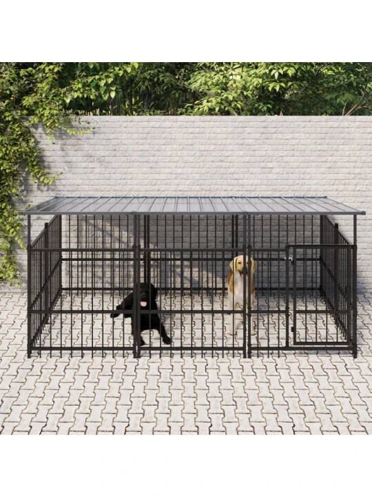 Lauko voljeras šunims su stogu, plienas, 5,63m²