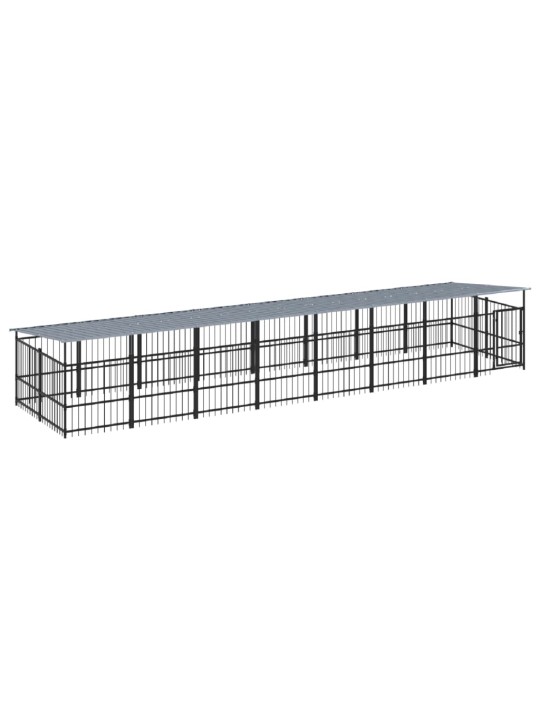 Lauko voljeras šunims su stogu, plienas, 15,02m²