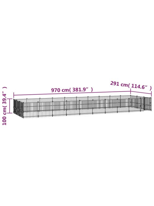 Lauko voljeras šunims, plienas, 28,23m²