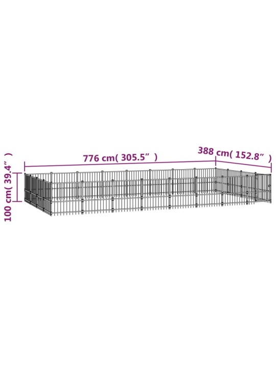 Lauko voljeras šunims, plienas, 30,11m²