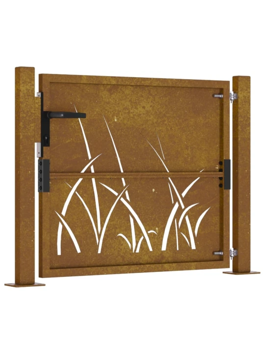 Sodo vartai, 105x80cm, corten plienas, žolės dizaino