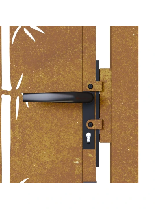Sodo vartai, 105x130cm, corten plienas, bambuko dizaino