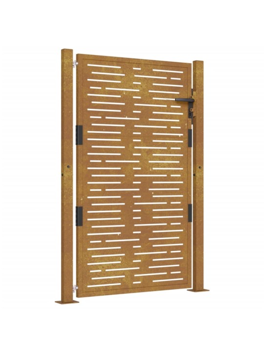 Sodo vartai, 105x130cm, corten plienas, kvadratų dizaino